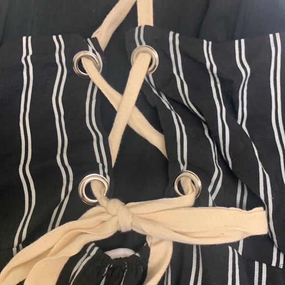 Black & White Stripped Jumpsuit - Picture 3 of 9